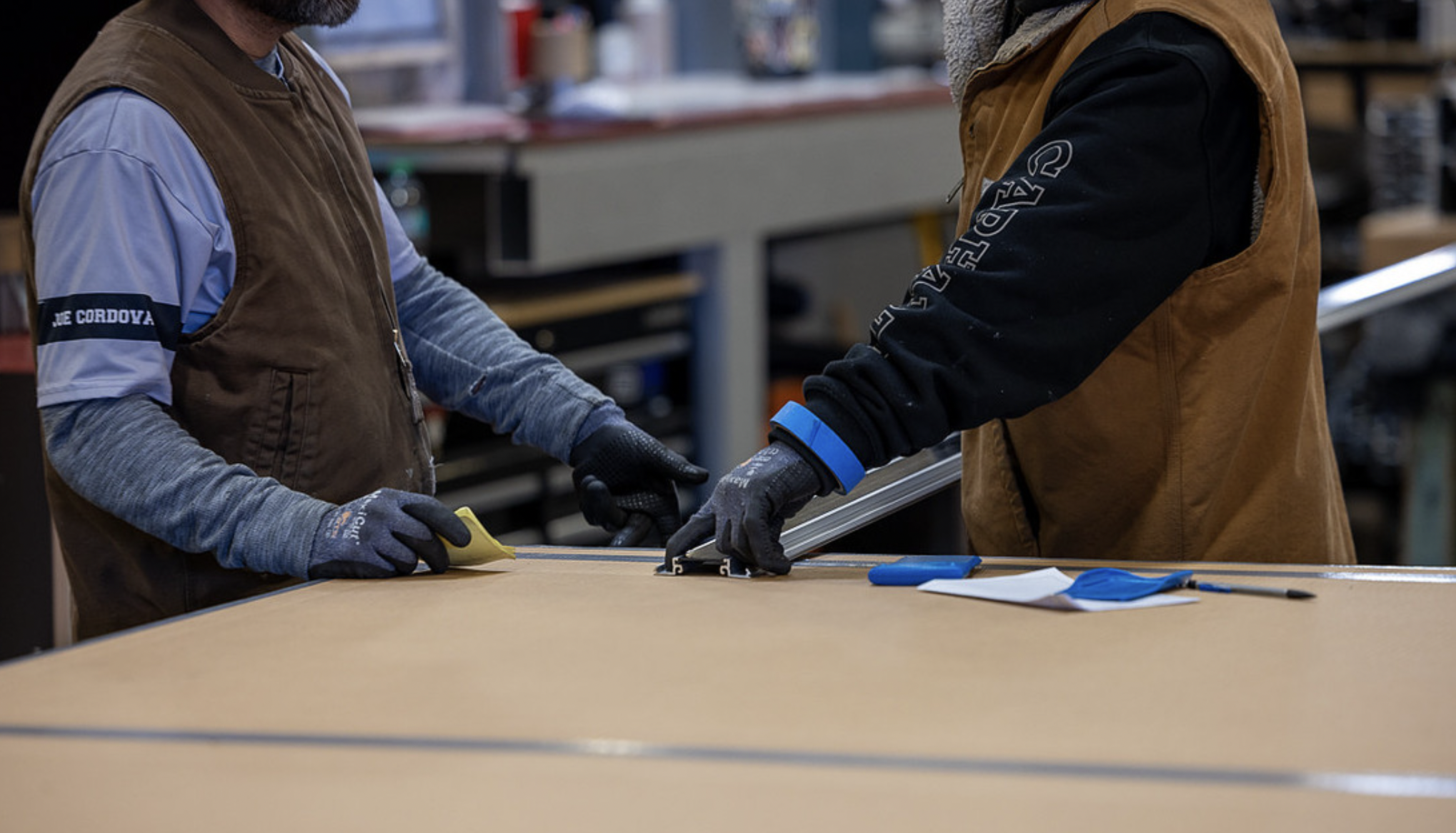 Two team members in SWG&G fabrication shop